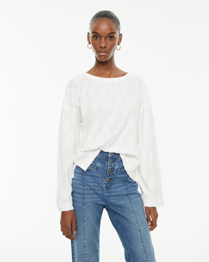 system action Camiseta manga larga tejido jacquard