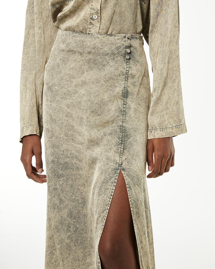 System Action Falda Midi Evasé Detalle Botones