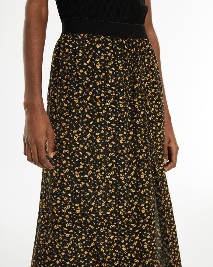 System Action Falda Midi Evasé Estampado Floral