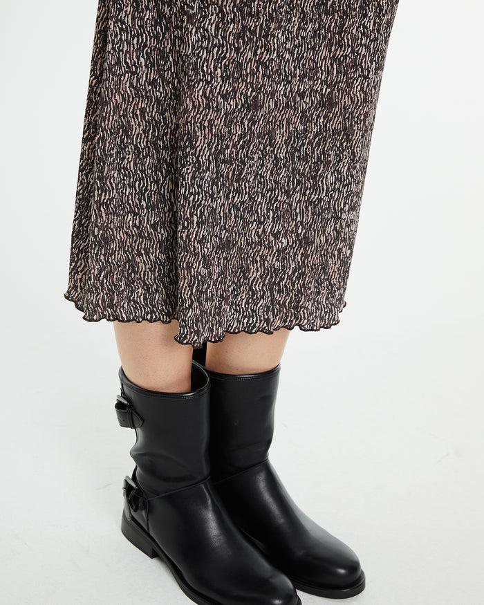 System Action Falda Midi Plisada Estampada