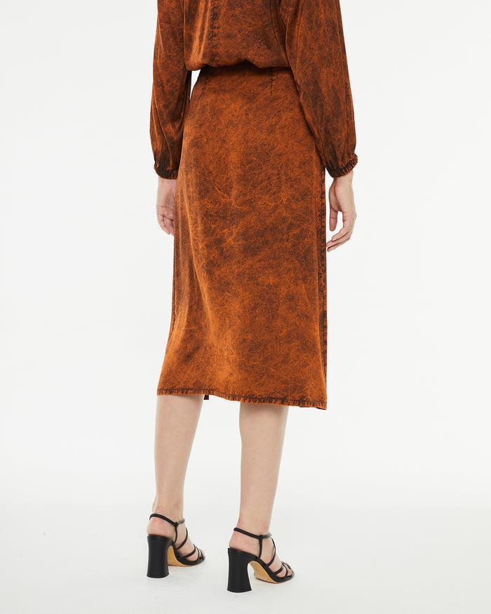 System Action Falda Midi Satinada Evasé