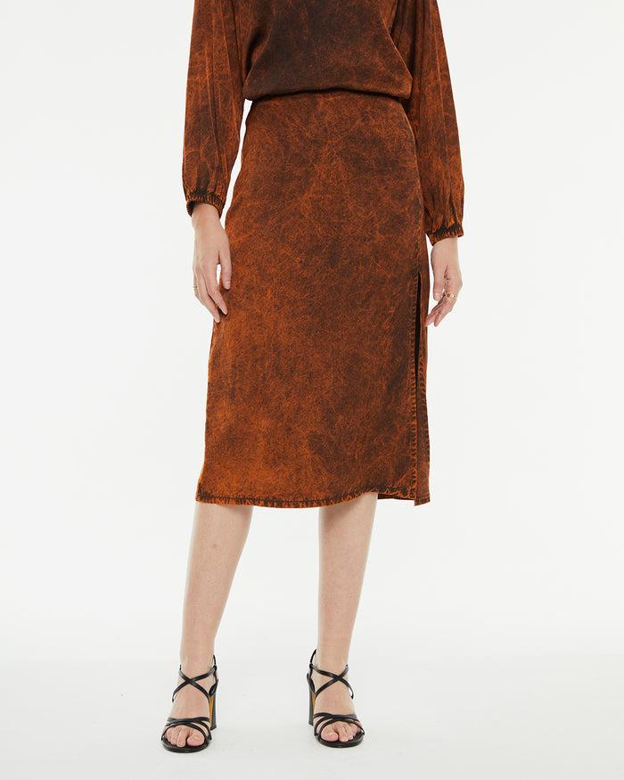 System Action Falda Midi Satinada Evasé