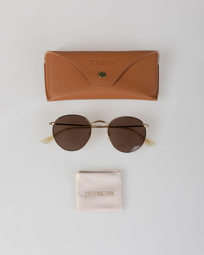 System Action Gafas De Sol Montura Color Oro