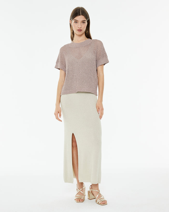 System Action Jersey Calado Con Punto De Lúrex