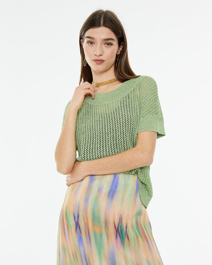 system action Jersey calado con punto de lúrex