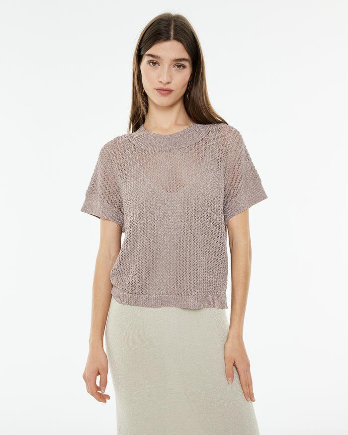 system action Jersey calado con punto de lúrex