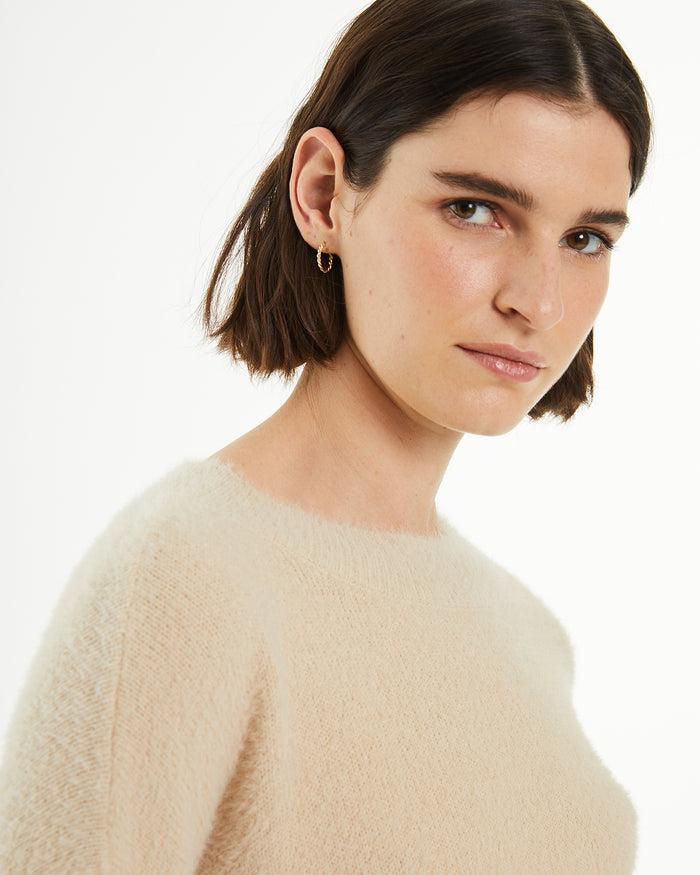 System Action Jersey Efecto Peludo Cuello Redondo