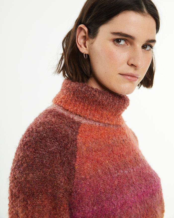 System Action Jersey Grueso Tie Dye Cuello Alto