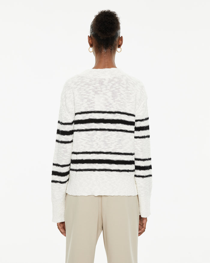 System Action Jersey Rayas Bicolor Acabados Rib