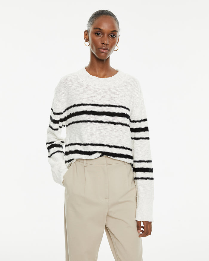 system action Jersey rayas bicolor acabados rib