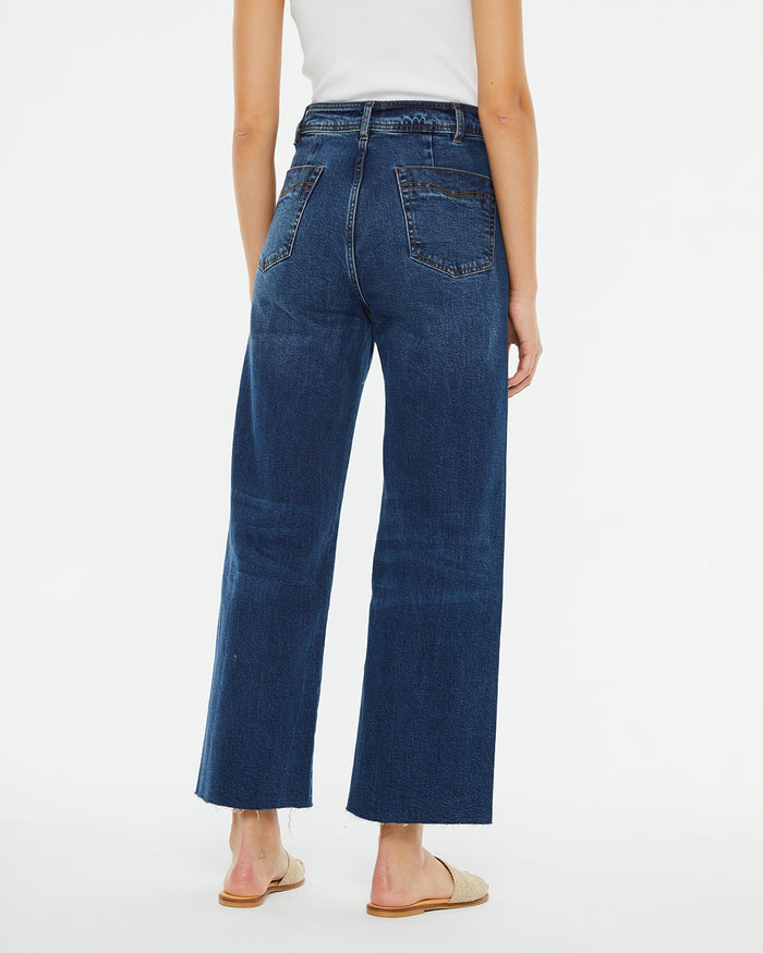 System Action Pantalón Denim Wide Leg De Tiro Alto