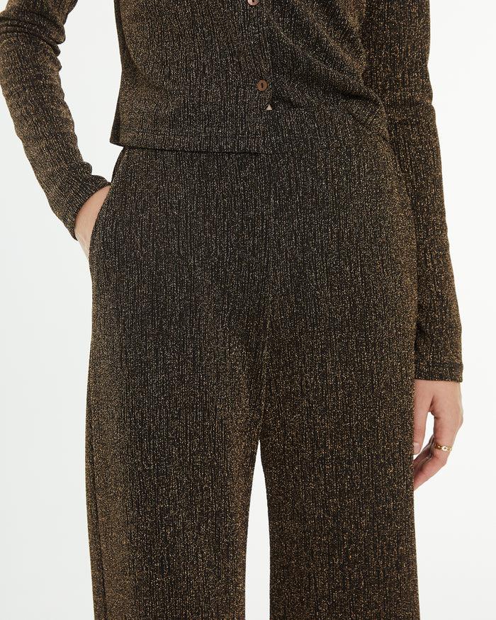 System Action Pantalón Largo Evasé Con Brillo