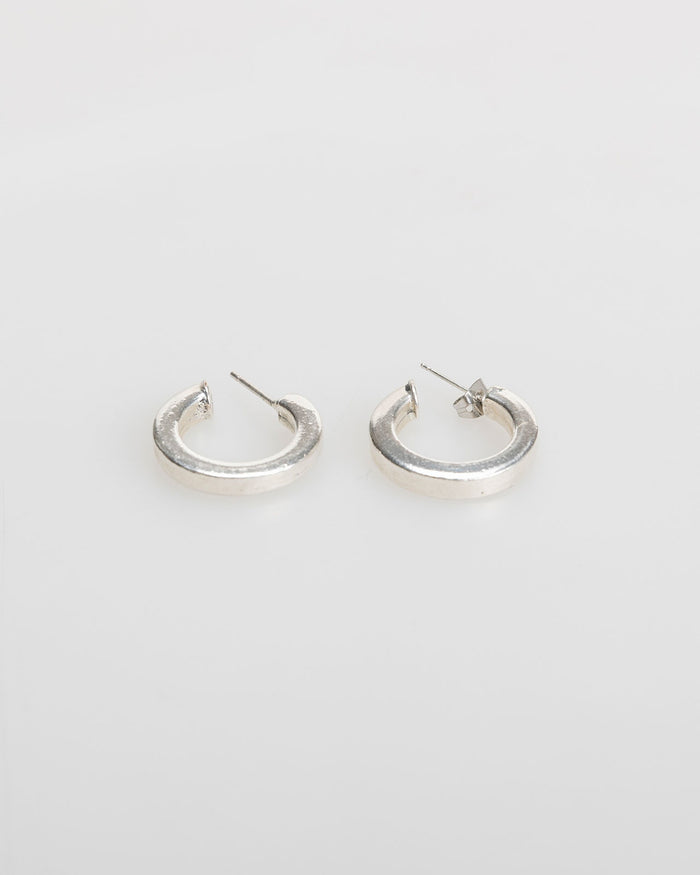 System Action Pendientes Lisos Aro Color Plata