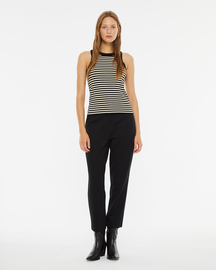 System Action Top Canalé Ajustado De Rayas