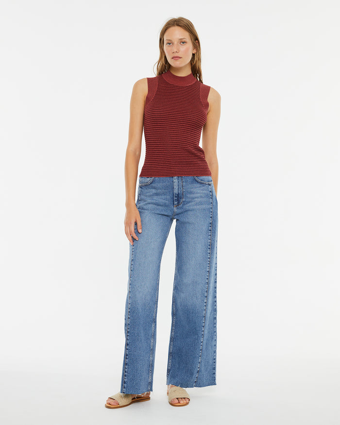 System Action Top Canalé Ajustado De Tirantes