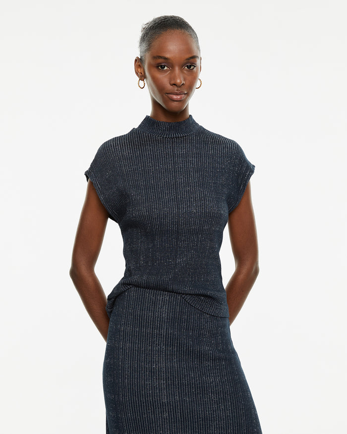 system action Top canalé sin mangas cuello perkins