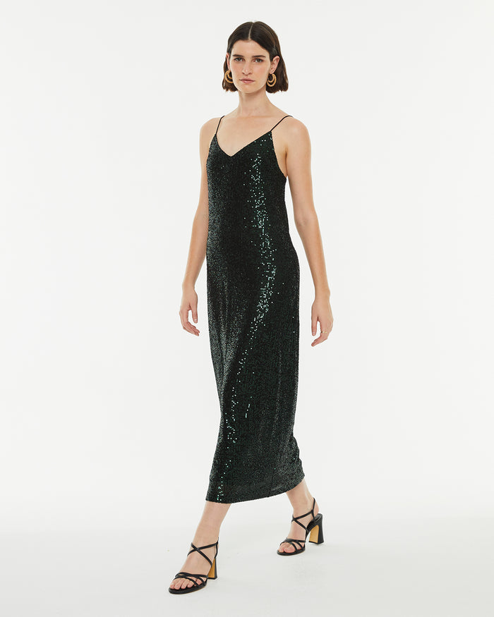 System Action Vestido Midi Lentejuelas Ajustado