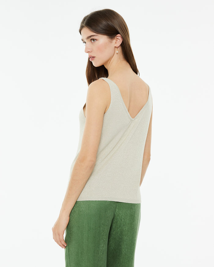 System Action Top Ajustado De Punto Con Lúrex Y Brillo