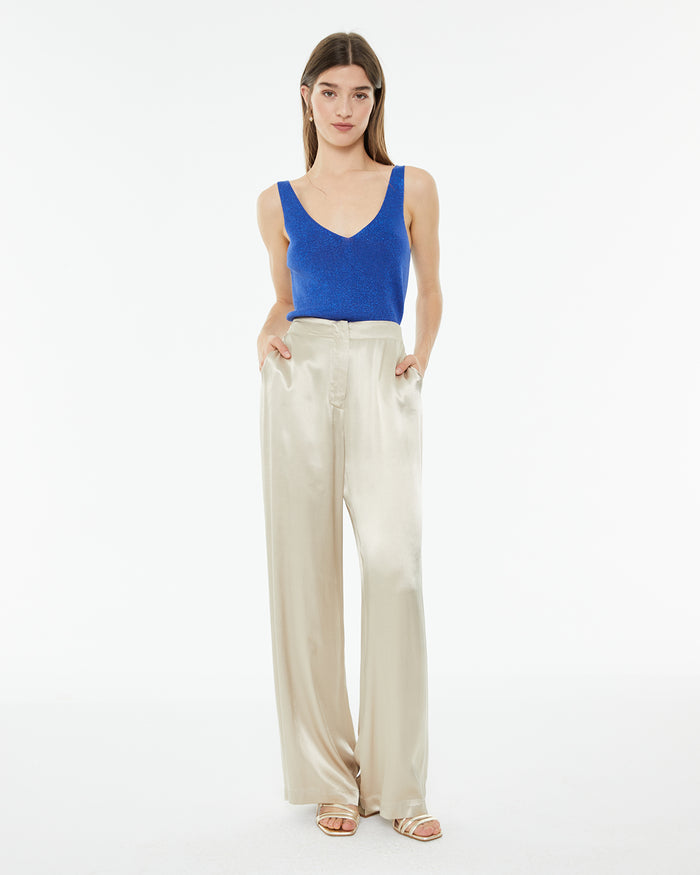 System Action Top Ajustado De Punto Con Lúrex Y Brillo