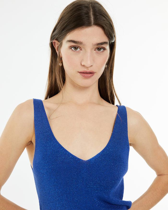 System Action Top Ajustado De Punto Con Lúrex Y Brillo