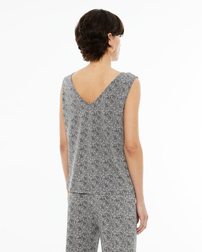 System Action Top Estampado Bicolor Con Cierre De Botones