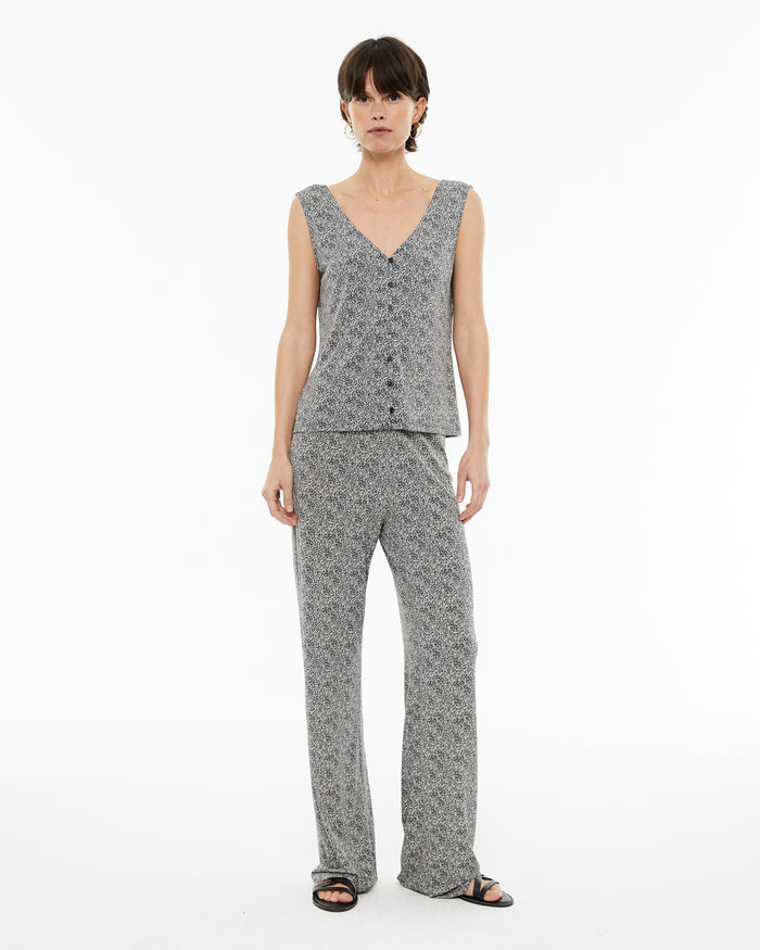 System Action Top Estampado Bicolor Con Cierre De Botones