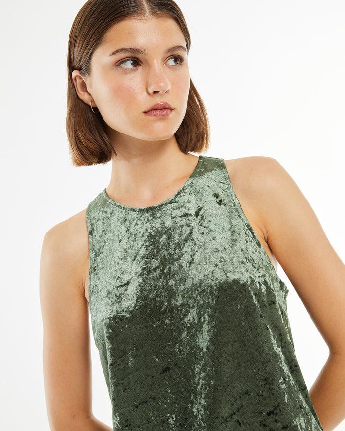 System Action Top Velvet Cuello Halter Cierre Lágrima