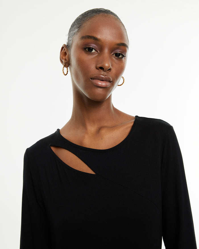 System Action Vestido Ajustado Midi Detalle Cut Out Escote