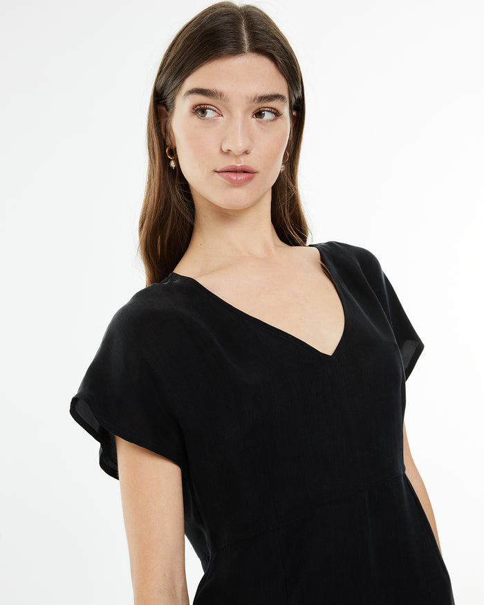 System Action Vestido Corto De Cupro Con Tirante Ancho