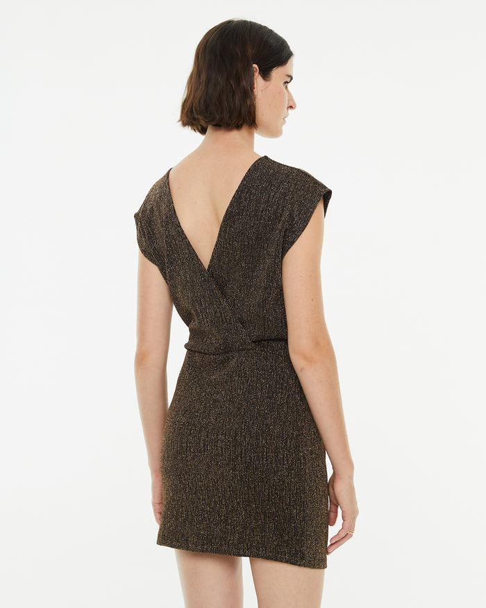 System Action Vestido Corto Hombros Caídos Y Espalda Cruzada