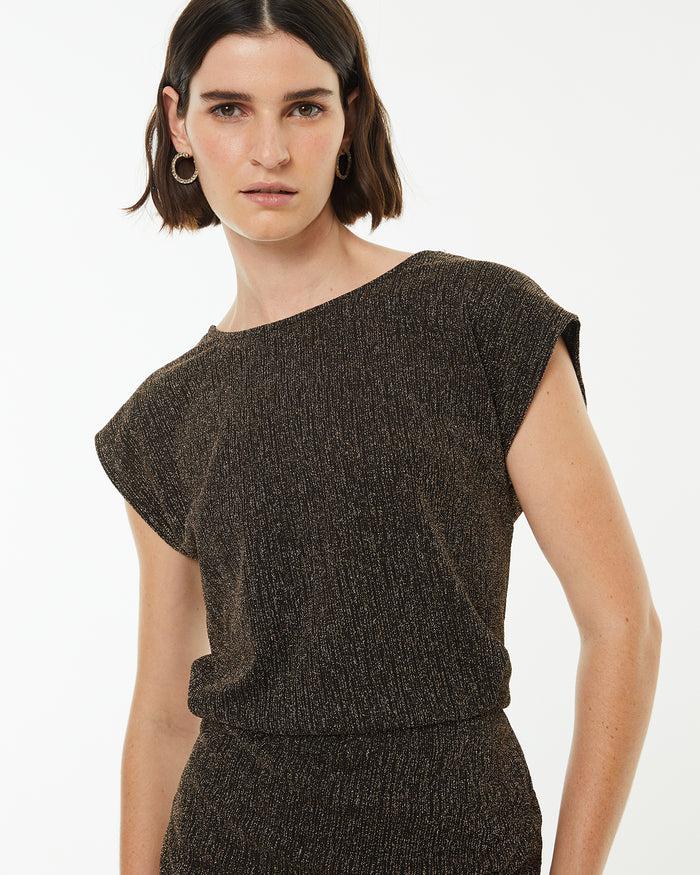 System Action Vestido Corto Hombros Caídos Y Espalda Cruzada