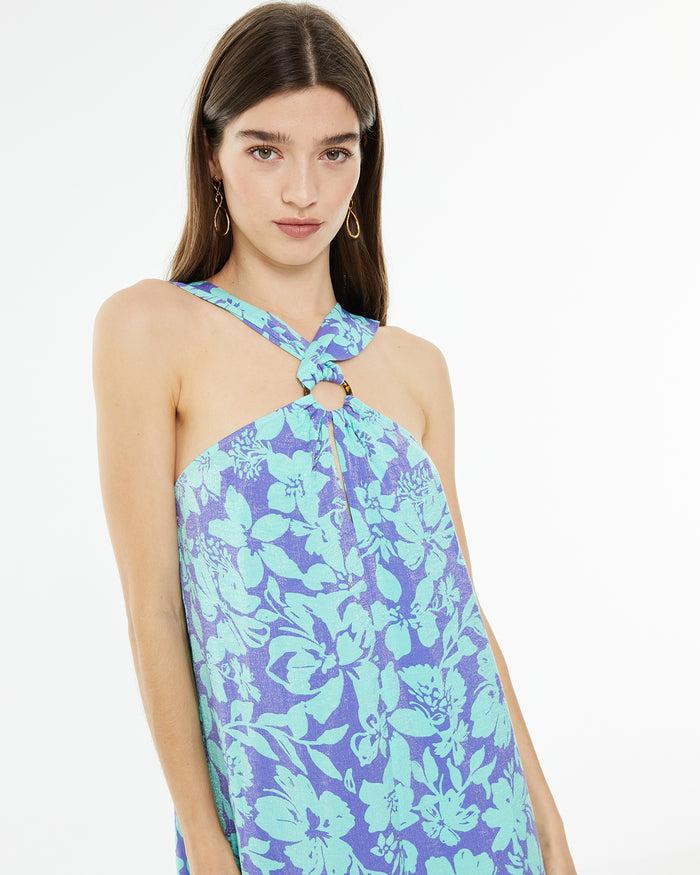 system Action Vestido Largo De Fiesta Estampado Floral Grande