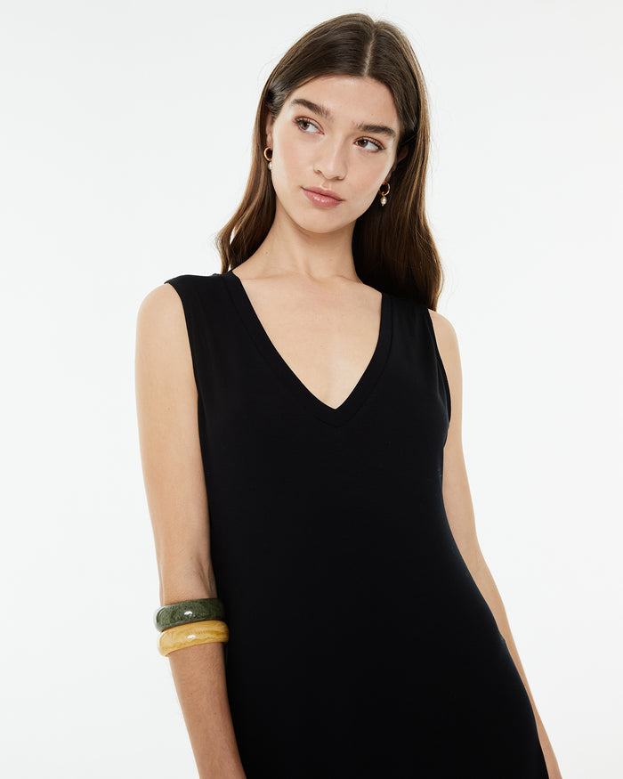 System Action Vestido Largo Sin Mangas Con Costadillos