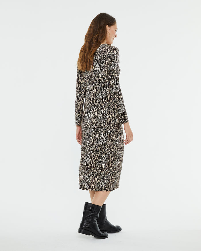 System Action Vestido Midi Estampado Con Anilla En El Escote