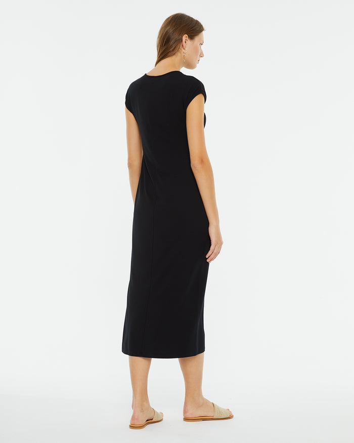 System Action Vestido Midi Manga Corta Detalle Cut Out Escote