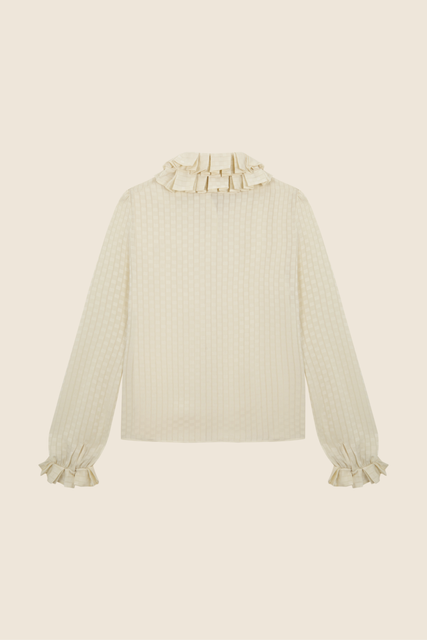 Teresa Helbig Camisa Gasa Con Cuello Plisado