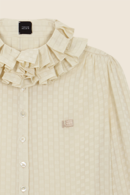 Teresa Helbig Camisa Gasa Con Cuello Plisado