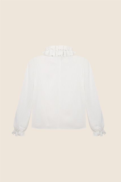 Teresa Helbig Camisa Gasa Con Cuello Plisado