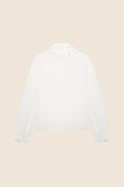 Teresa Helbig Camisa Lúrex Con Cuello Plisado