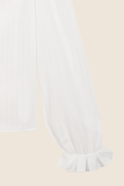 Teresa Helbig Camisa Lúrex Con Cuello Plisado