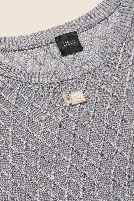 Teresa Helbig Jersey Punto Metálico Plateado