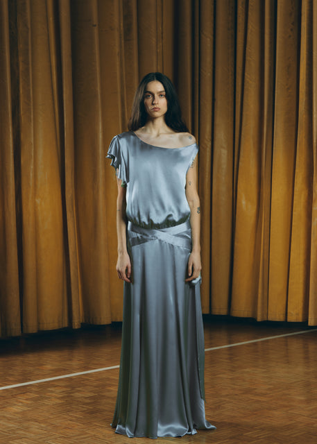 Teresa Helbig VESTIDO SEDA AÑOS VEINTE AZUL