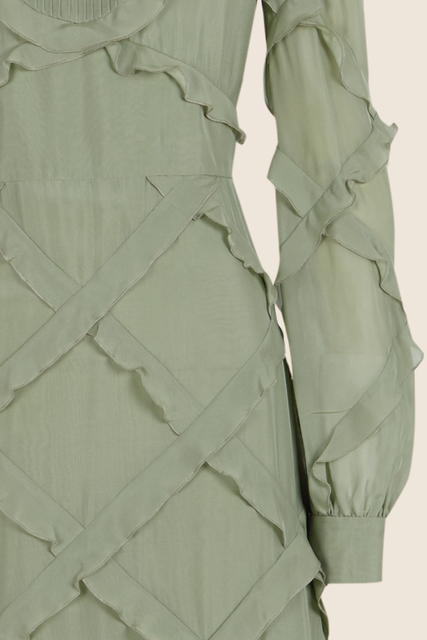 Teresa Helbig VESTIDO SEDA VOLANTES