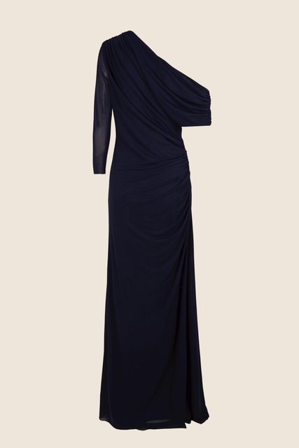 Teresa Helbig VESTIDO TUL DRAPEADO NAVY