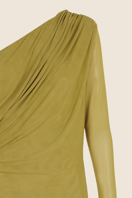 Teresa Helbig VESTIDO TUL DRAPEADO VERDE