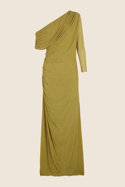 teresa helbig VESTIDO TUL DRAPEADO VERDE