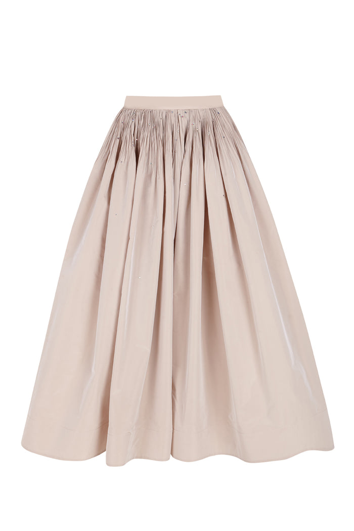 The 2nd Skin Co. Camisa De Popelin Y Falda Plisada De Tafetán