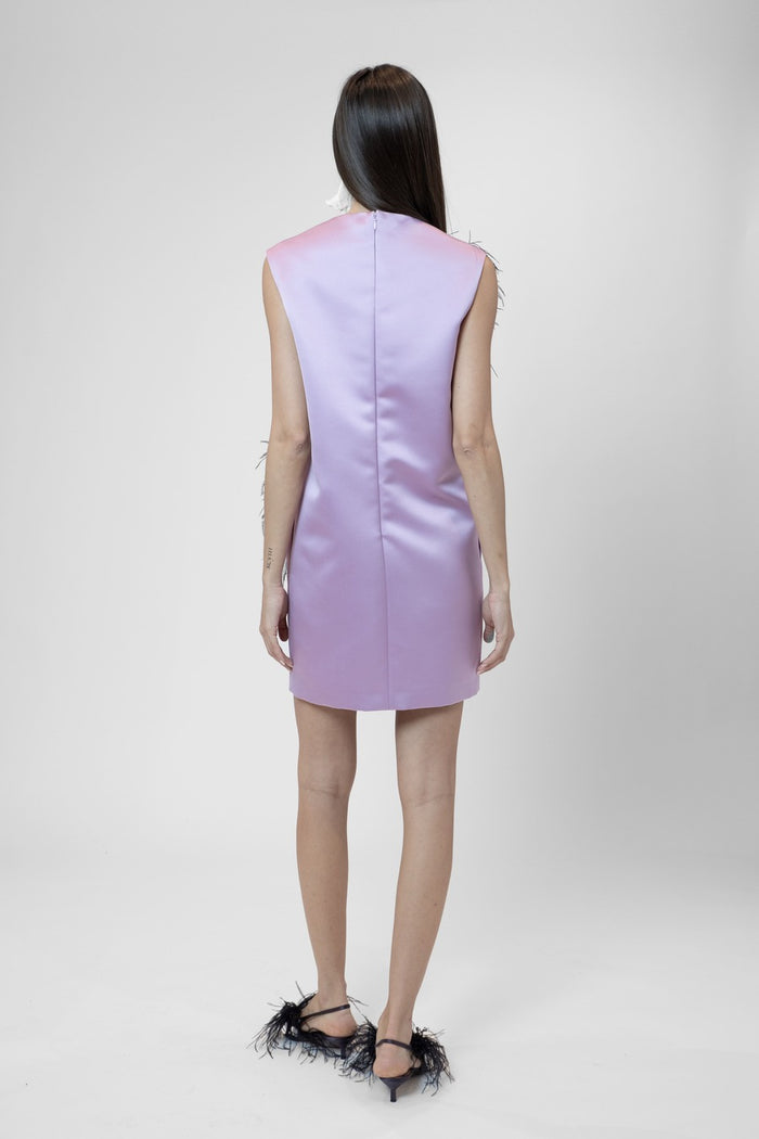 The 2nd Skin Co. Mini Vestido Sin Mangas Con Plumas Y Espejos