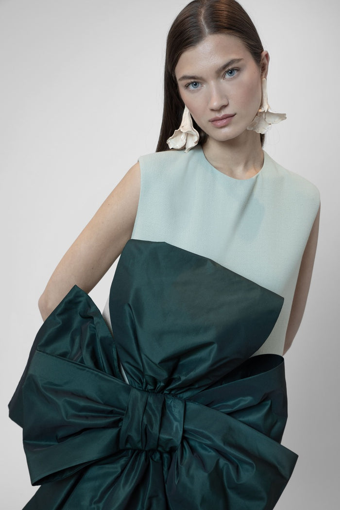 The 2nd Skin Co. Minivestido Sin Mangas Con Escote Cuadrado Y Lazo