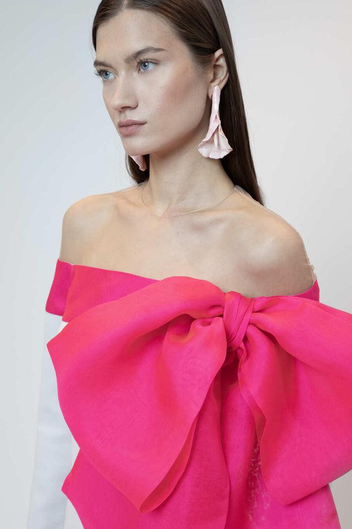 The 2nd Skin Co. Vestido Largo Con Lazo De Organza